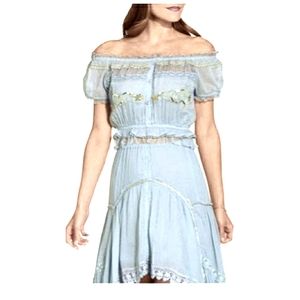 New two piece blue skirt and crop top set from Boston Proper